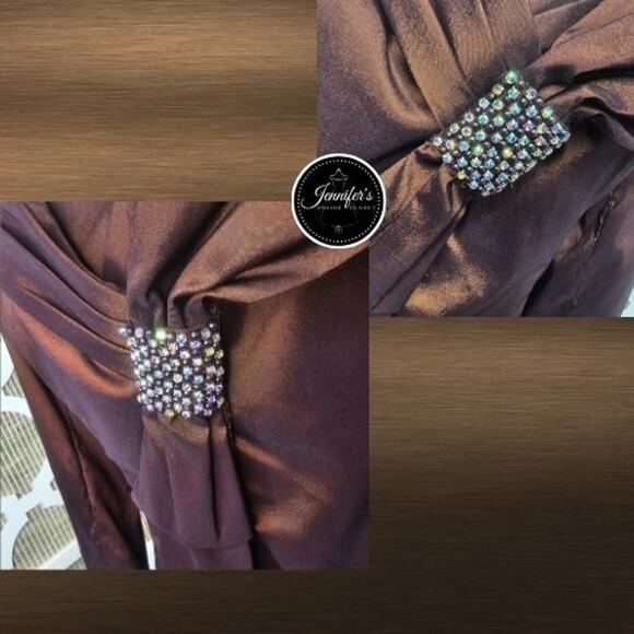 Cameron Blake by Mon Cheri Brown 2-Piece Taffeta Sleeveless Dress and Jacket 8 - Picture 6 of 14